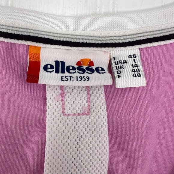 Ellesse Women's Pink V-Neck Short Sleeve Shirt Size Large Stretch Fit - Picture 3 of 9